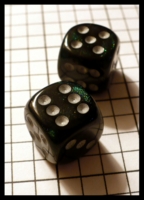 Dice : Dice - 6D Pipped - Green Chessex Borealis Smoke with Silver - Ebay Sept 2010